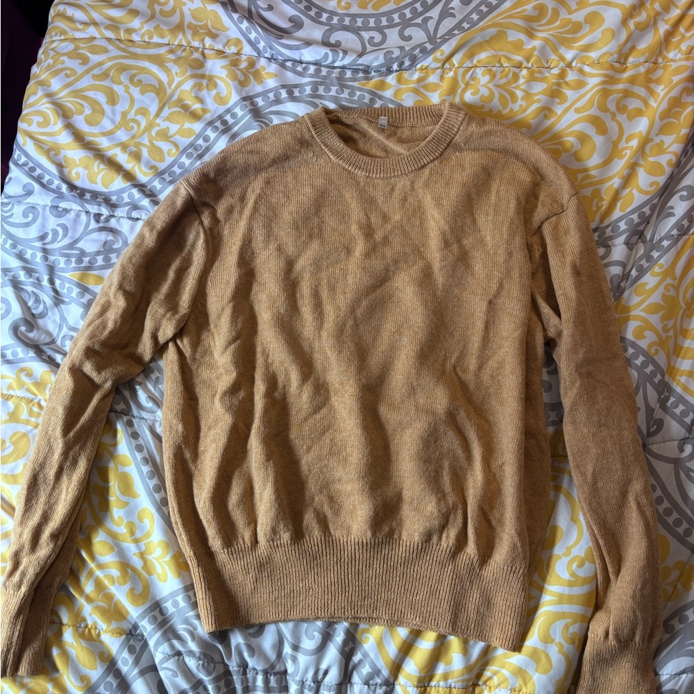 Muji Women's Camel Crewneck Sweater